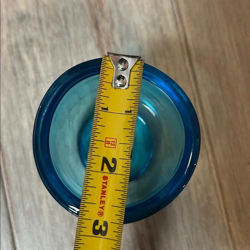 Iittala Kivi tealight glass candle holder, in a blue or turquoise color set of 2
